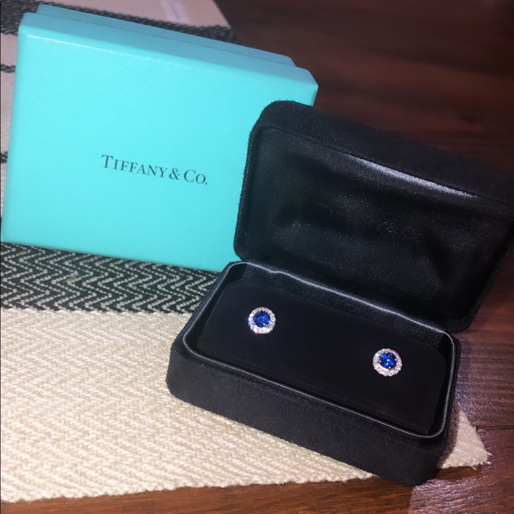Tiffany & Co. Soleste Sapphire & Diamond Earrings